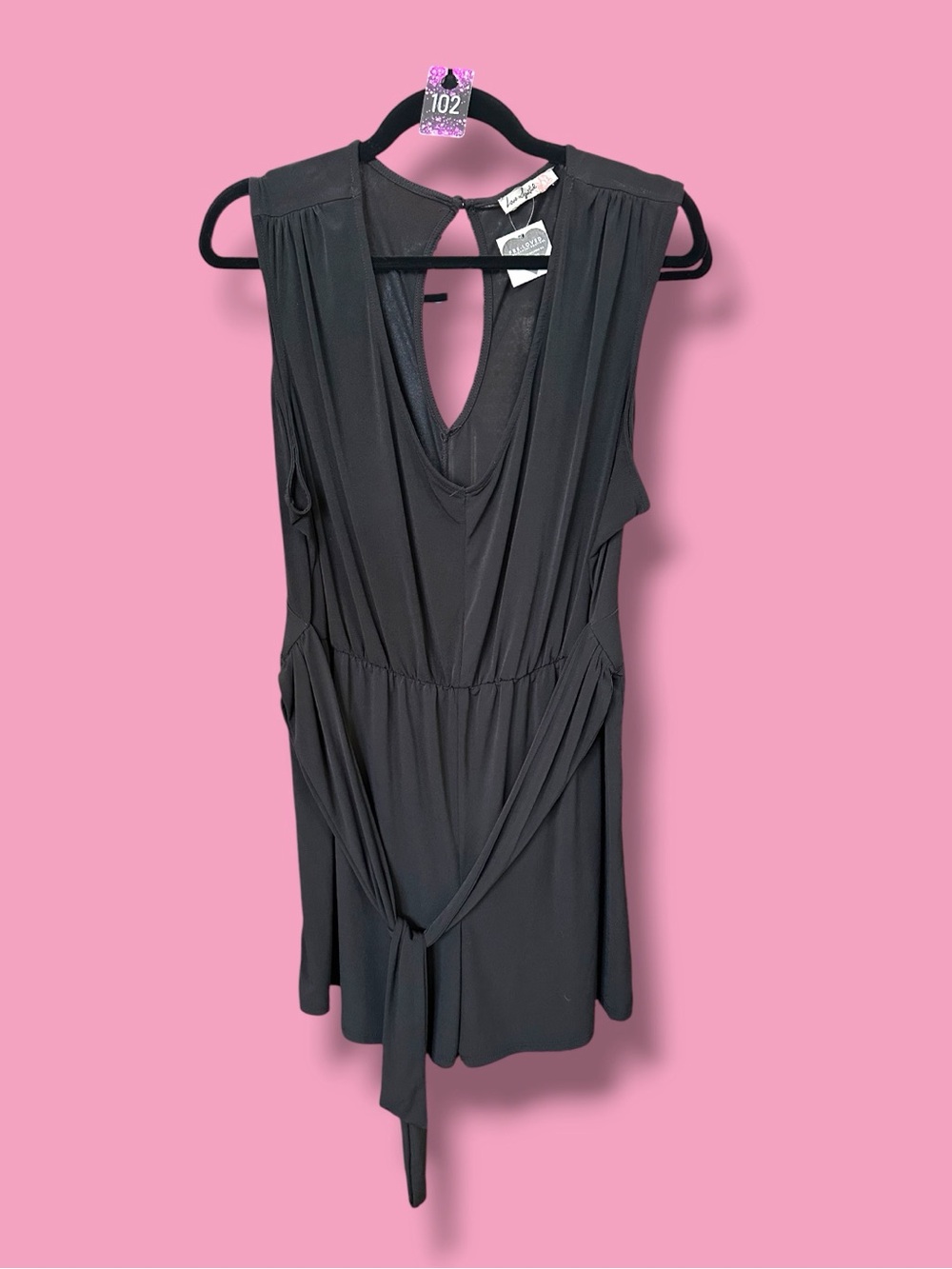 Love Squared Black Sleeveless V-Neck Blouse